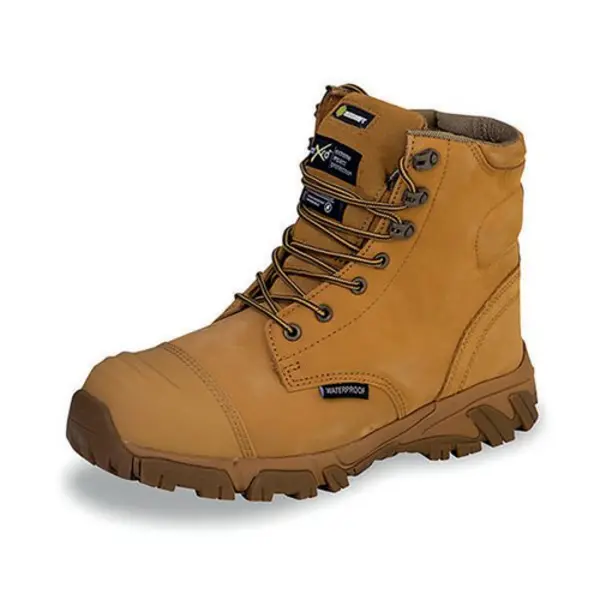 Image of Beeswift Beeswift Click Waterproof Nubuck Internal Metatarsal Side Zip Lace up Safety Boots 1 Pair Tan 13 CF68NB13