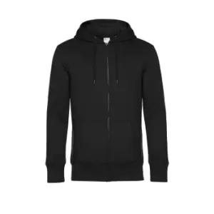 Image of B&C Mens King Zipped Hooded Sweat (M) (Black Pure)