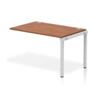 Image of Impulse Bench Single Row Ext Kit 1200 Silver Frame Office Bench Desk Walnut