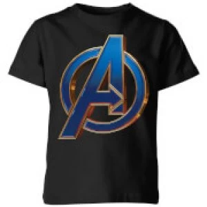 Image of Avengers Endgame Heroic Logo Kids T-Shirt - Black - 7-8 Years