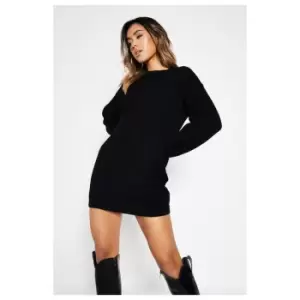 Image of I Saw It First Rib Oversized Jumper Dress - Black