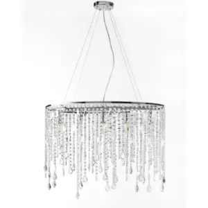 Image of Laila Crystal Pendant Ceiling Light, Chrome