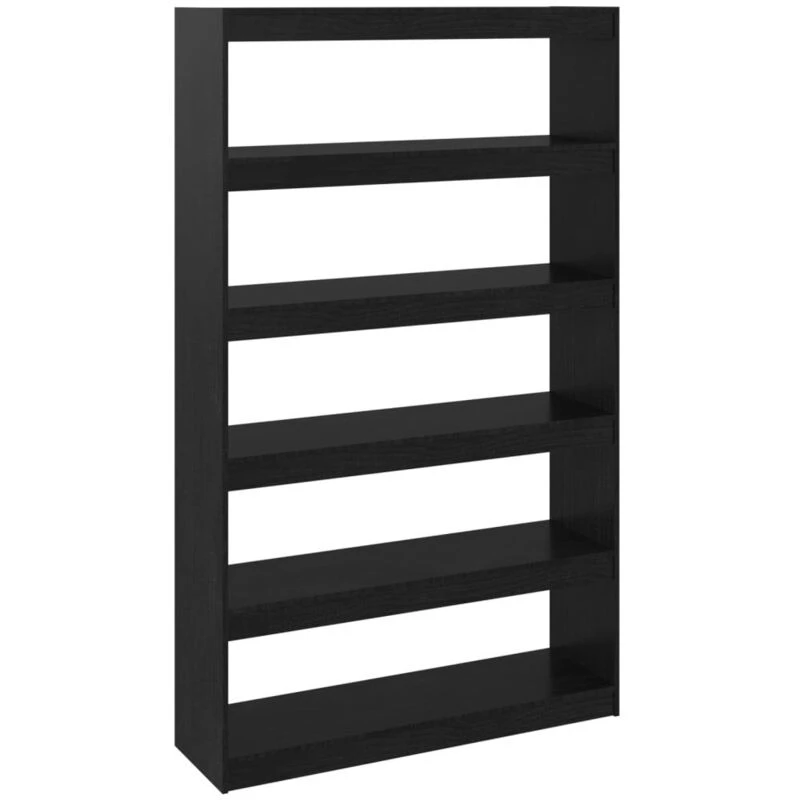 Image of VIDAXL Book Cabinet/Room Divider Black 100x30x167.5cm Solid Pinewood Vidaxl 8720286609279
