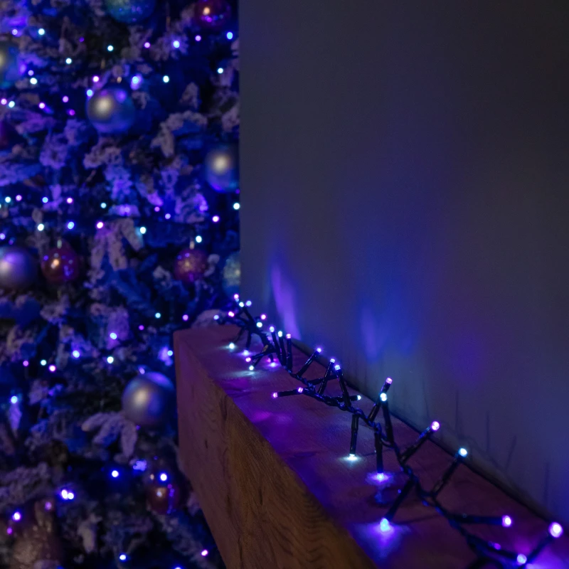 Image of 6m 240 LED TreeBrights Christmas String Lights with Timer in Blue, Purple & White