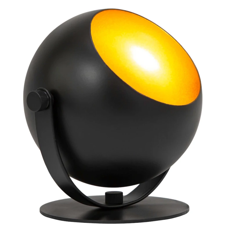 Image of Happy Homewares Modern Adjustable Projector LED Table/Floor Uplighter with Satin Inner in Black Unisex