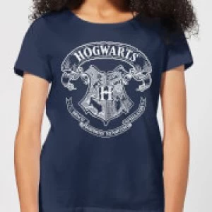Image of Harry Potter Hogwarts Crest Womens T-Shirt - Navy - L