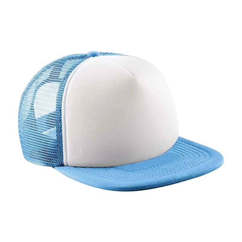 Image of Beechfield Vintage Snapback Trucker Cap in Mid Blue Mid Blue Unisex One Size