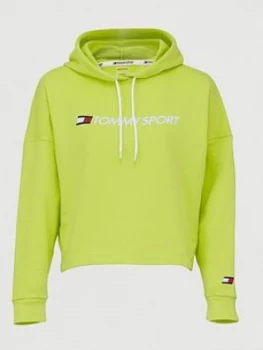 Image of Tommy Hilfiger Cropped Logo Hoodie - Yellow