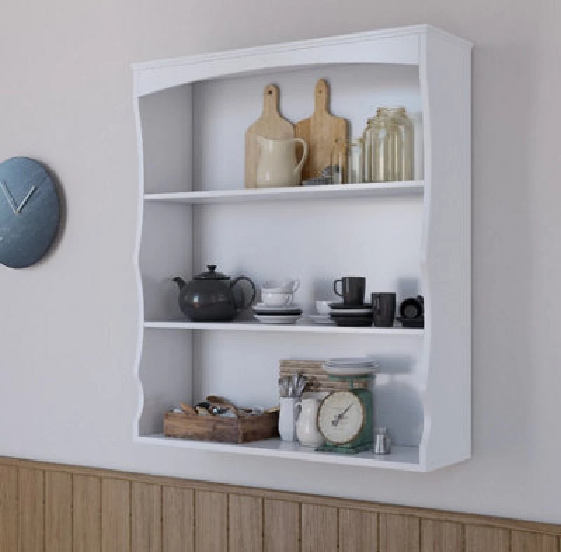 Image of Home Source Polar Kitchen Shelf Storage Unit White