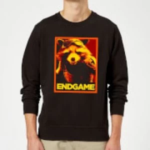 Image of Avengers Endgame Rocket Poster Sweatshirt - Black - XL