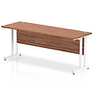 Image of Impulse 1800/600 Rectangle White Cantilever Leg Desk Walnut