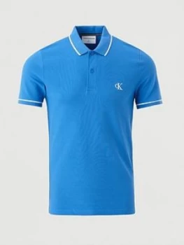 Image of Calvin Klein Jeans Tipping Slim Fit Polo Shirt - Blue