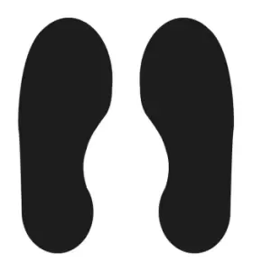 Image of 'footprint' Floor Signal, Black, (300mm x 100mm) 5 Pairs