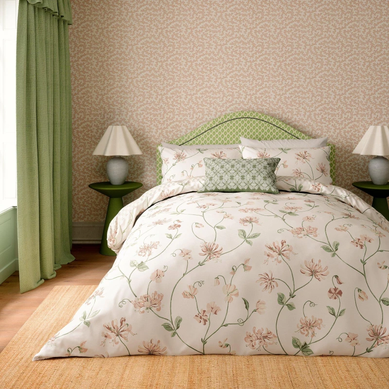 Image of Sanderson Honeysuckle & Sweetpea Duvet Cover Set - Pink Pink Single