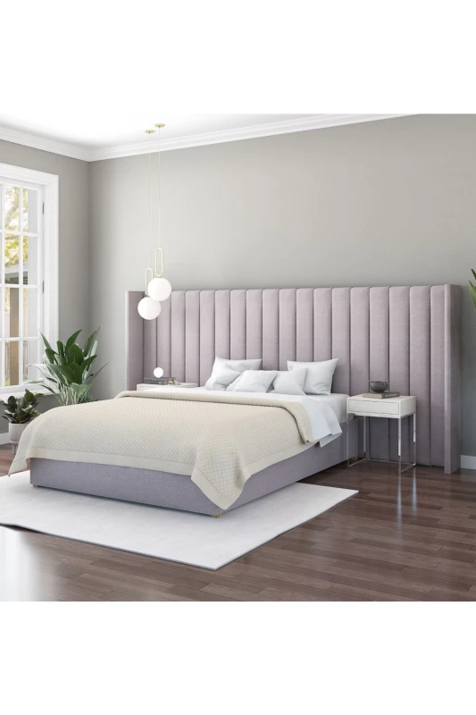 Image of Aspire Aspire Grandeur Headboard in Eire Linen Grey Grey One Size Unisex 5057632214171