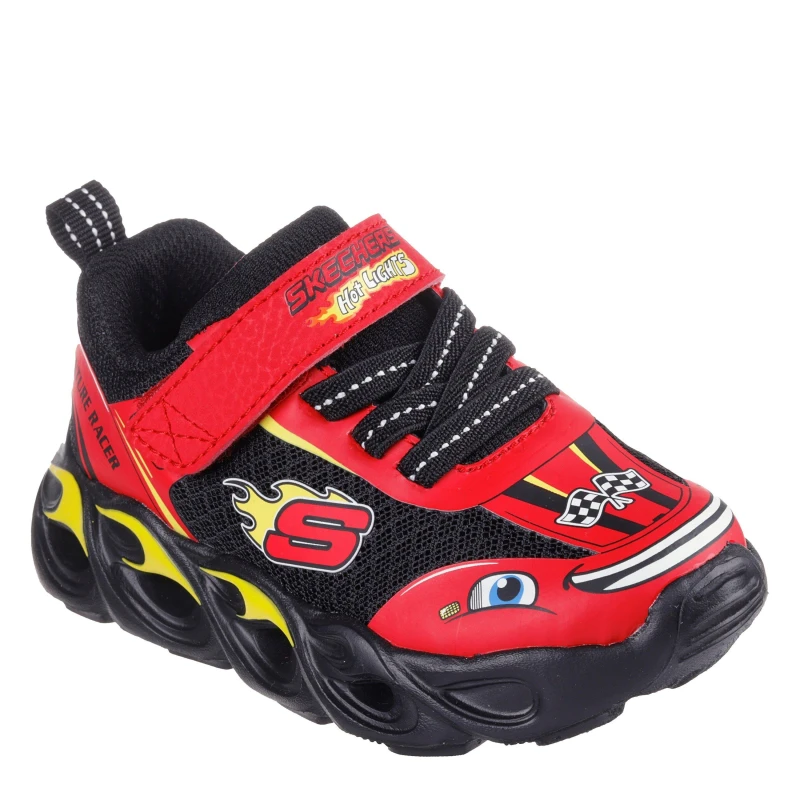 Image of Skechers Hot Lights Thematic Gore & Strap Sn Slip On Trainers Unisex Kids Red/Black unisex C5 (21.5)