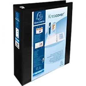 Image of Exacompta Presentation Ring Binder Polypropylene A4+ 4 ring 60 mm Black Pack of 10
