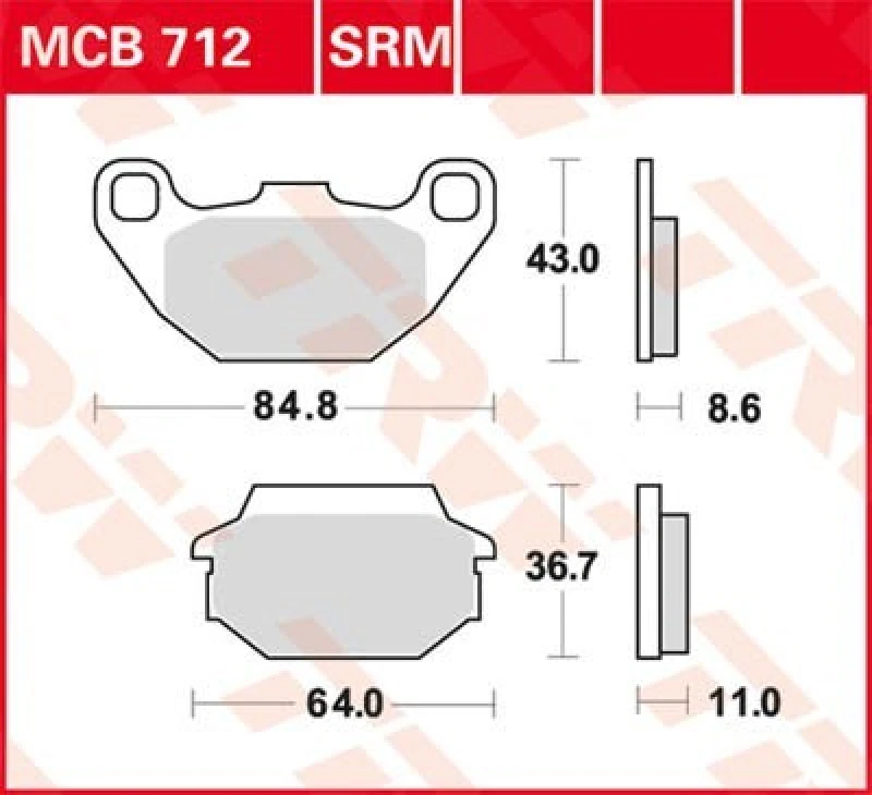 Image of TRW Lucas Brake pad MCB712