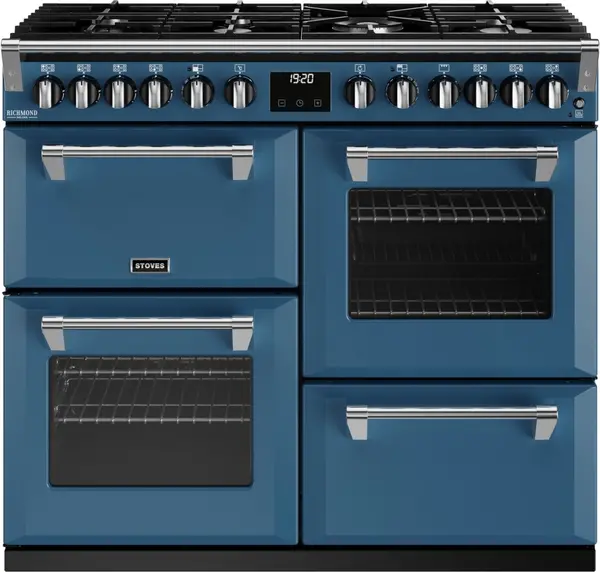 Image of Stoves Richmond Deluxe ST DX RICH D1000DF TBL Dual Fuel Range Cooker - Thunder Blue - A Rated