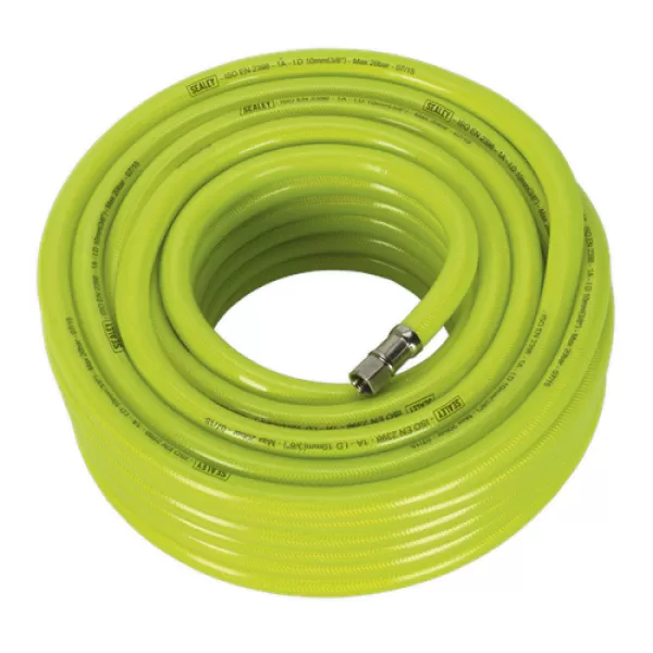 Image of Sealey AHFC2038 Air Hose High Visibility 20mtr x Ø10mm with 1/4BSP Unions