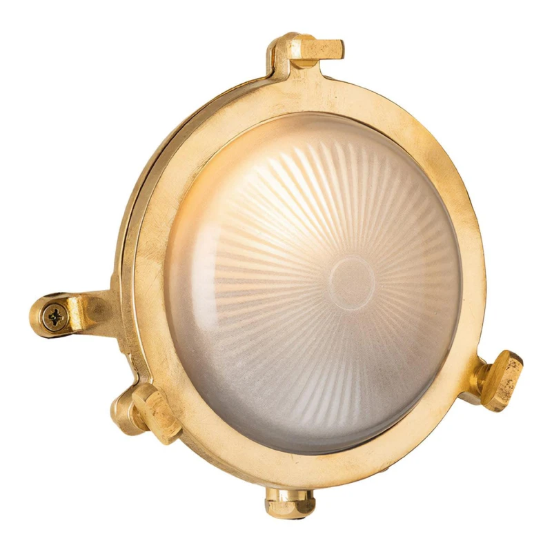 Image of Firstlight Nautic Outdoor Wall Bulkhead Frosted in Brass