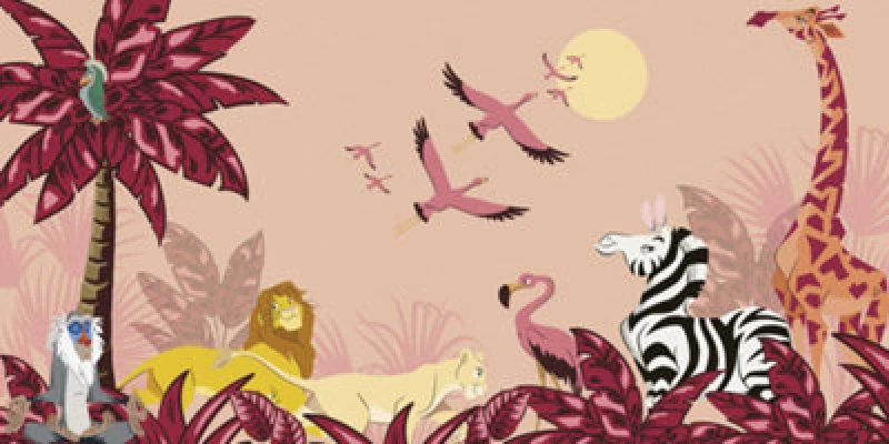 Image of Komar Disney The Lion King Sunset Wall Mural, 2.5M X 5M