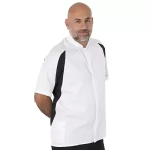 Image of Le Chef Unisex Adult Single-Breasted Chef Jacket (S) (White/Black)