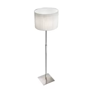 Image of Sand Lifestyle Fabric Round Drum Floor Light Brushed Nickel, 1x E27