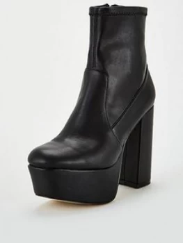 Image of OFFICE Another Level Platform Ankle Boots - Black, Size 7, Women