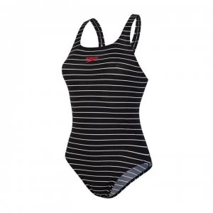 Image of Speedo Endurance+ Printed Medalist Swimsuit Ladies - Black/White