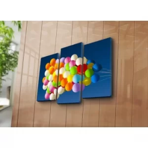 Image of 3PATK-67 Multicolor Decorative Canvas Painting (3 Pieces)