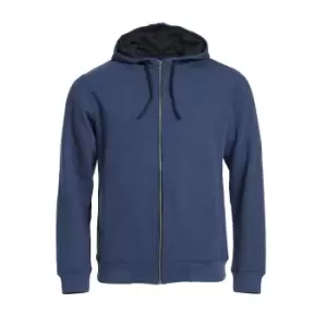 Image of Clique Mens Classic Melange Full Zip Hoodie (3XL) (Blue Melange)