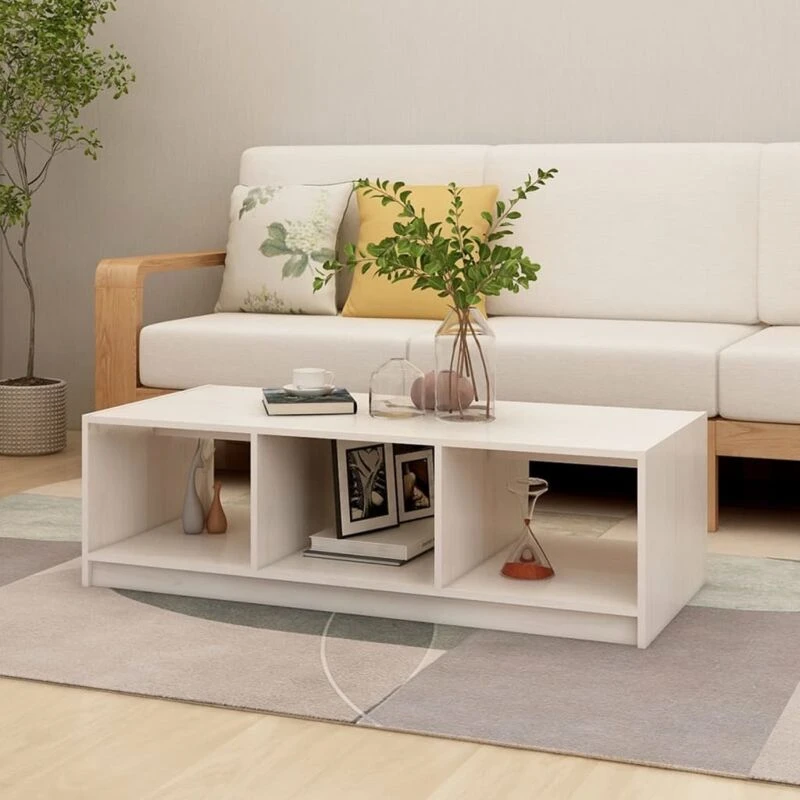 Image of VIDAXL Coffee Table White 110x50x34cm Solid Pinewood Vidaxl 8720286761991