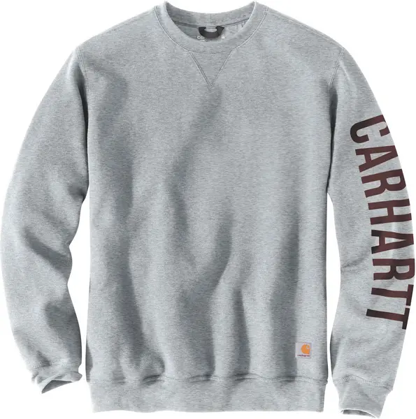 Image of Carhartt Logo Sleeve, sweatshirt , color: Dark Red/Grey (Hgy) , size: S