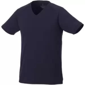Image of Elevate Mens Amery Short Sleeve Cool Fit V-Neck T-Shirt (M) (Navy)