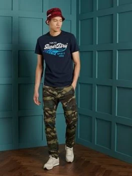Image of Superdry Classic Logo T-Shirt - Navy, Size S, Men