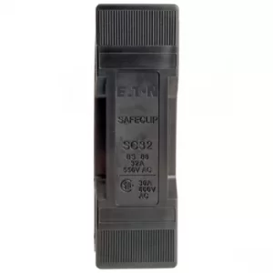 Image of Bussmann SC32H-D 32A Front Connected Black Safeclip Fuse Holder