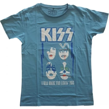 Image of KISS - Made For Lovin' You Unisex Medium T-Shirt - Blue