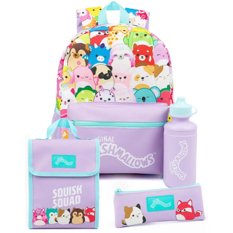 Image of Squishmallows 4 Piece Backpack Set Purple unisex