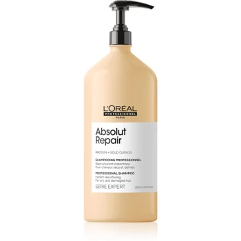 Image of LOreal Professionnel Serie Expert Absolut Repair Gold Quinoa + Protein Deeply Regenerating Shampoo for Dry and Damaged Hair 1500ml