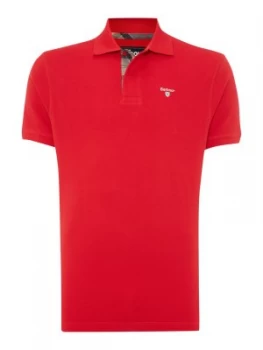 Image of Mens Barbour Tartan Pique Polo Red