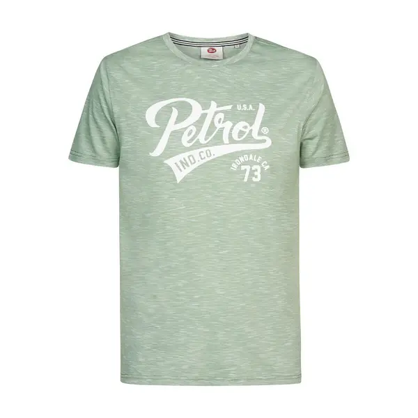 Image of Logo Print T-Shirt in Cotton Mix with Crew Neck