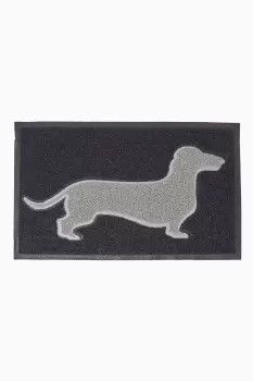 Image of Grey Dog Silhouette Recycled Rubber Doormat