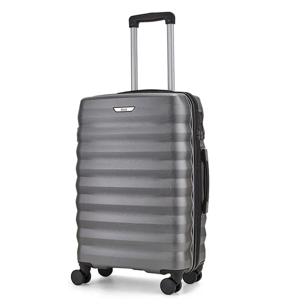 Image of Rock Luggage Berlin IL56101 8 Wheel Hardshell Small Charcoal Cabin Suitcase