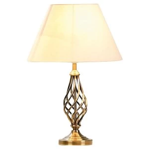 Image of Village At Home Barley Twist Table Lamp - Antique Brass