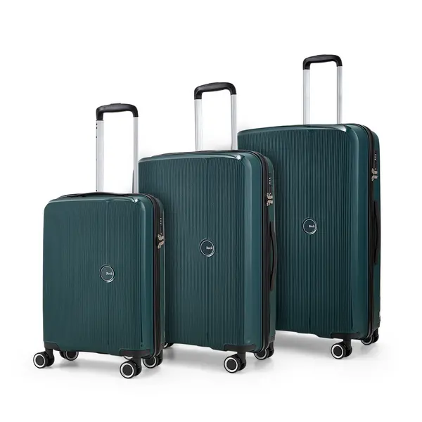 Image of Rock Luggage Hudson VXP4Z 8 Wheel Hardshell Green Suitcase 3Pcs Set