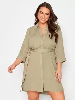 Image of Yours Long Tie Belt Shirt, Natural, Size 30-32, Women