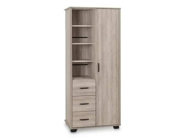 Image of Seconique Oliver Light Oak 1 Door 3 Drawer Wardrobe