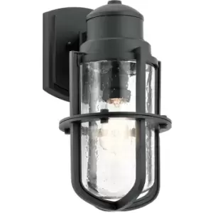 Image of Elstead Suri Outdoor 1 Light Wall Lantern, Textured Black, IP44, E27