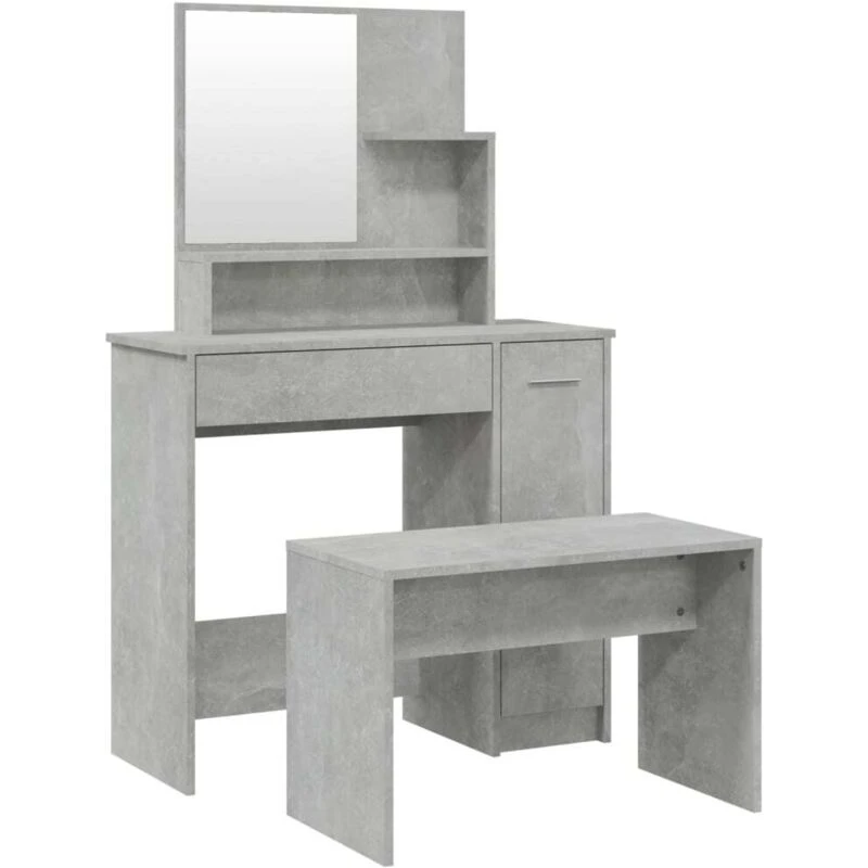 Image of VIDAXL Dressing Table Set Concrete Grey 86.5x35x136cm Vidaxl 8720287100928